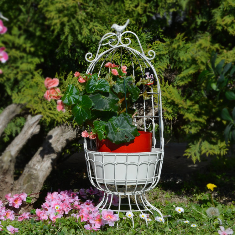 687754 STALAK ZA TEGLU DEKORATIVNI METALNI KAVEZ 24,5x9 CM - SORT BOJE