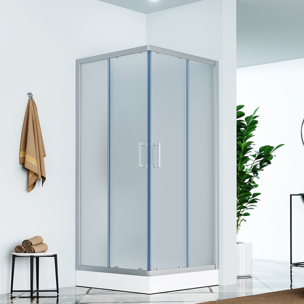 75-C-E1025 900X900 CH/CR C-LINE TUŠ KABINA KVADRATNA 900x900x1950, KROM, MUTNO STAKLO